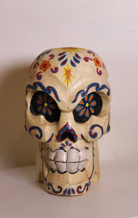 Painted Sugar Skull Sculpture