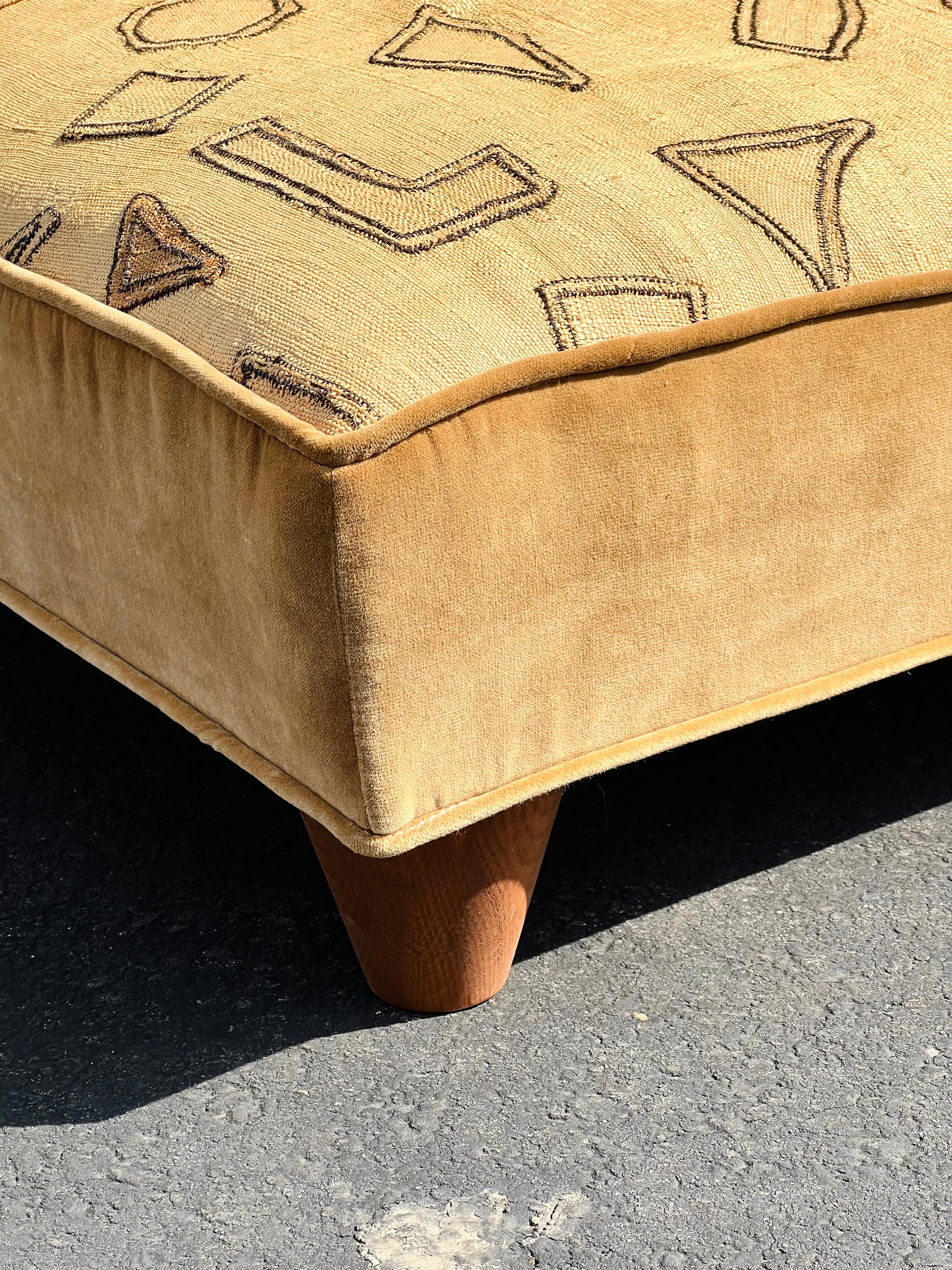 African Kuba Cloth Vintage Ottoman (Vintage)