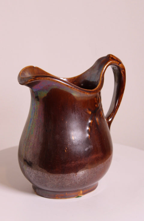 Brown Glazed Ceramic Pitcher