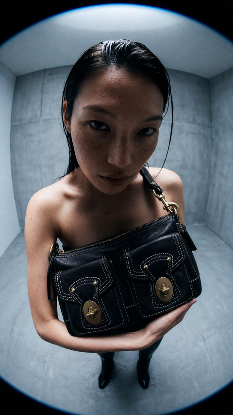 Pre Owned Coach Legacy 2007 Shoulder Bag #11542 | Black Leather | Dual Turnlock Pockets (Y2K Vintage)