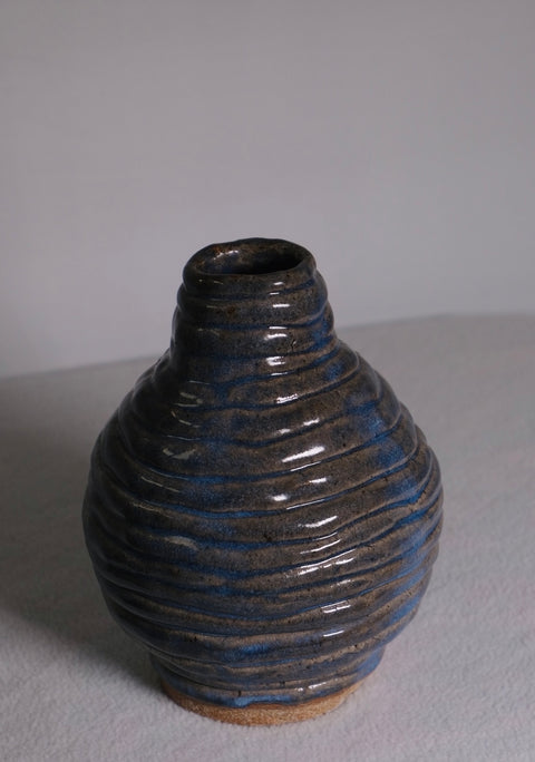 Vintage Blue Coil Bud Vase