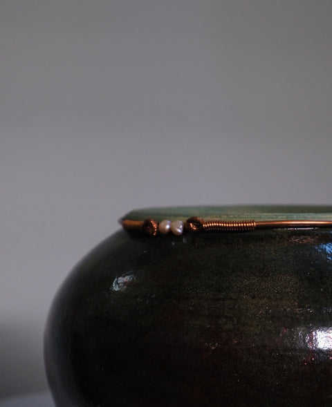 Vintage “Curtis Scott” Multicolored Raku Pot