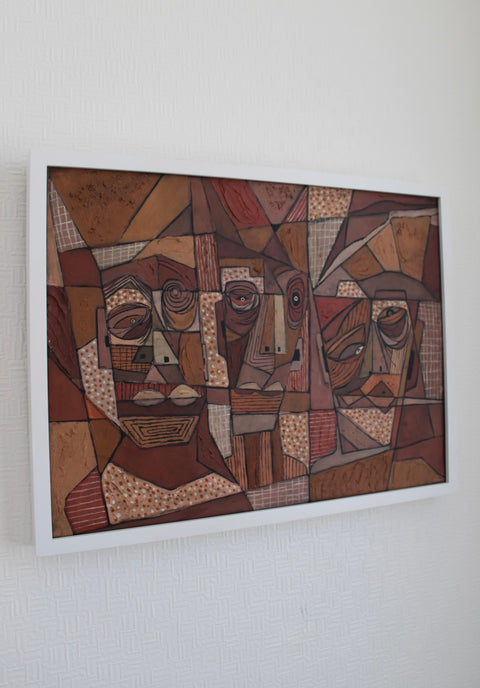 Angela Dickerson Three in Rust Original Framed Artwork