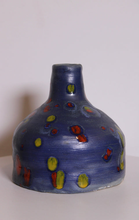 Blue Speckled Studio Pottery Vase