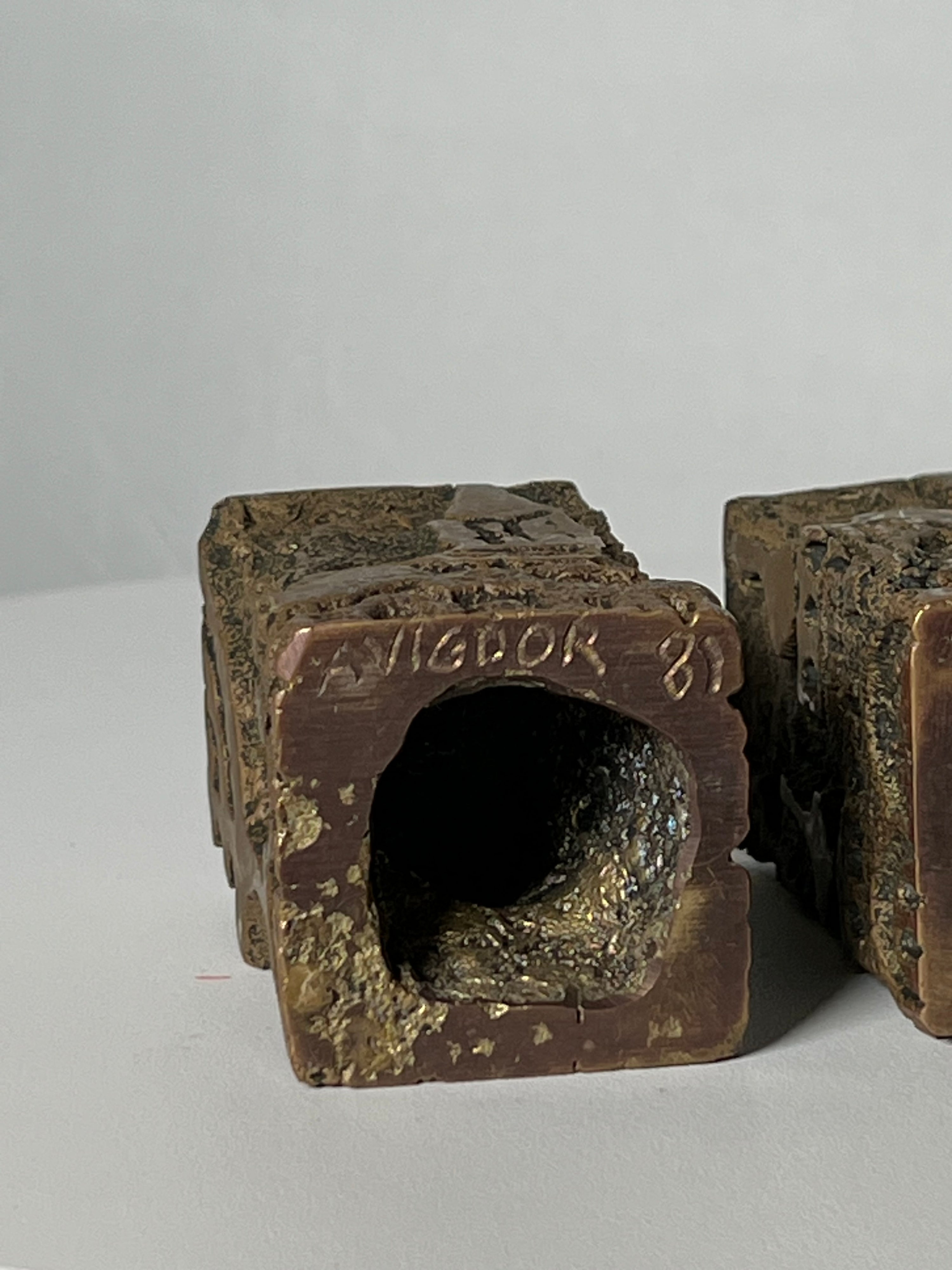 Brass Candle Holders by Avigdor Bezalel Vintage 1983 (SOLD)