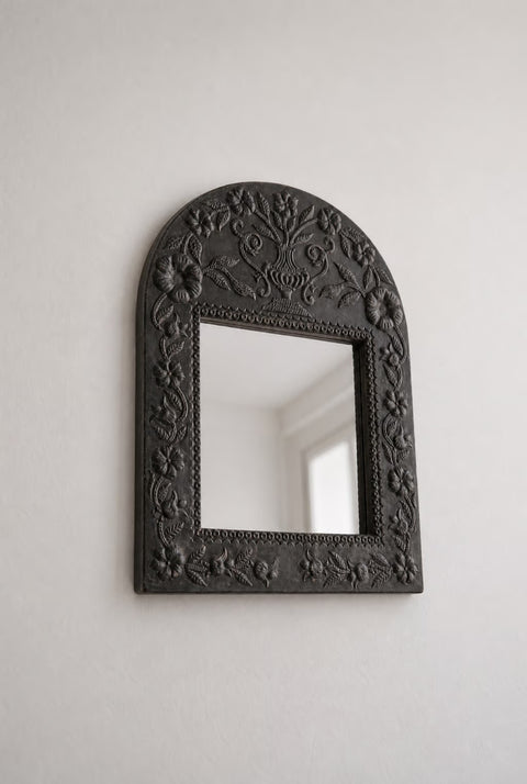 Carved metal Arched Wall Mirror