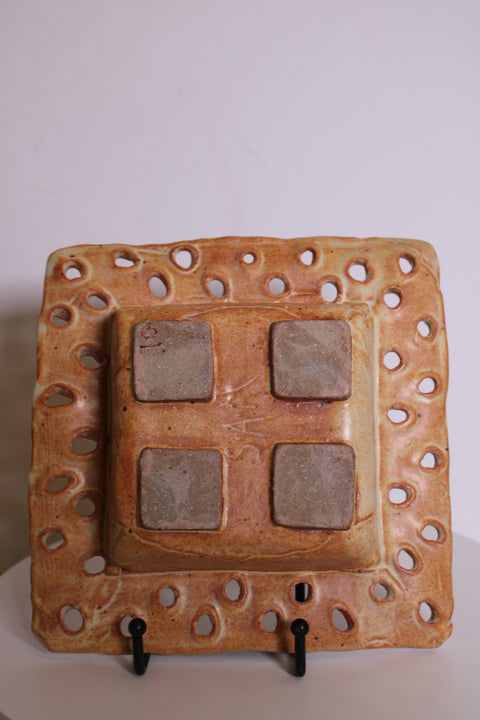 Handcrafted Pierced Studio Pottery Catchall Dish | Ceramic Tray