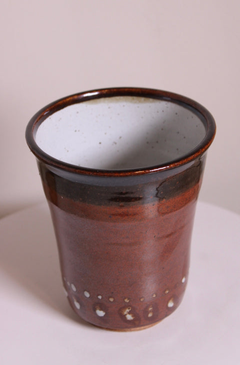 Brown Gradient Flared Studio Pottery Vase