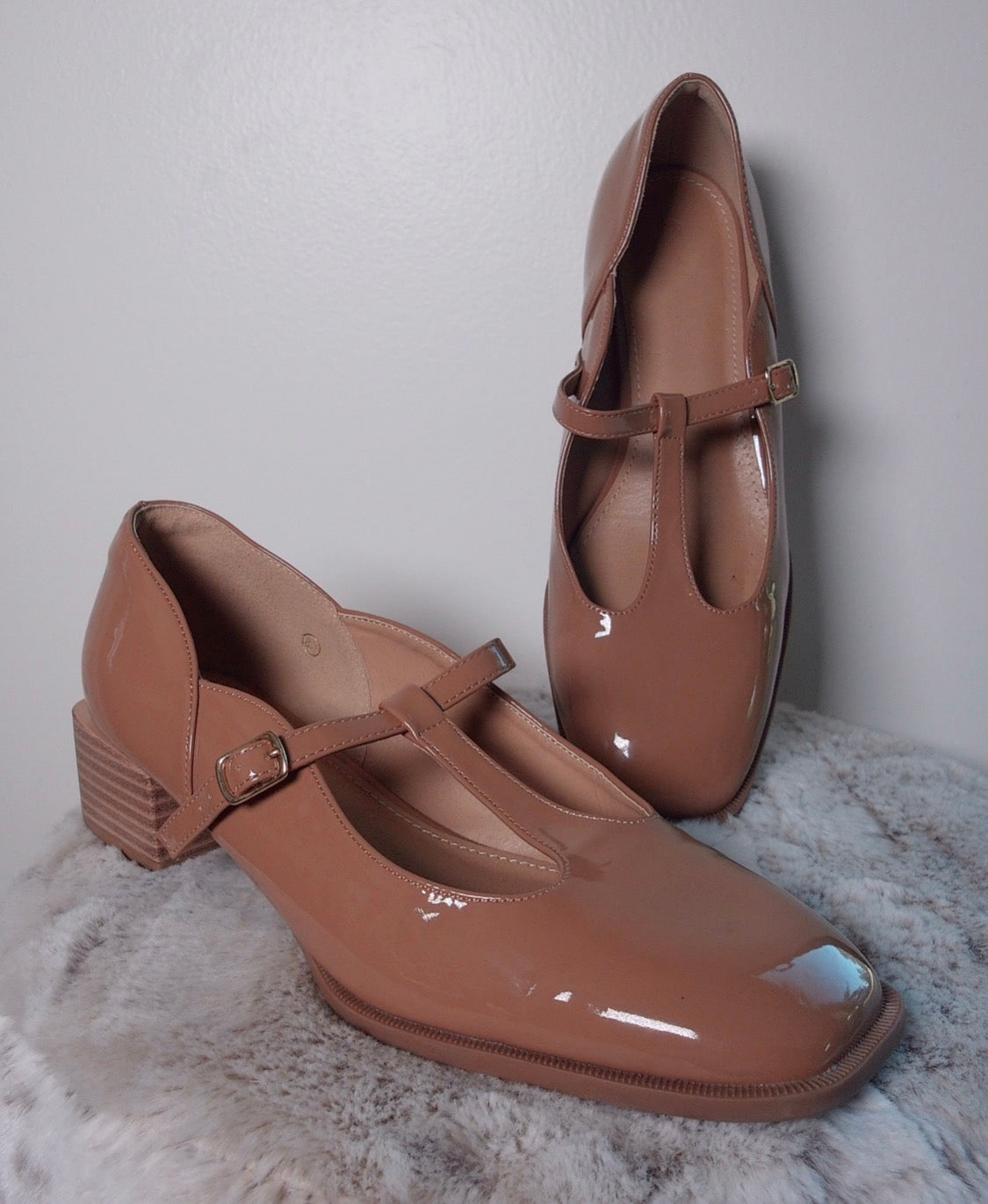 Pre Owned Pleather Mary Jane Sandals | Chunky Platform Block Heel Shoes | Minimal Y2K Strap Heels