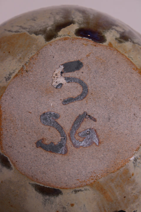Signed SG Modernist Ceramic Obelisk Sculpture