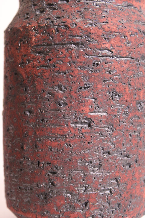 Lava Glaze Brutalist Studio Pottery Vase