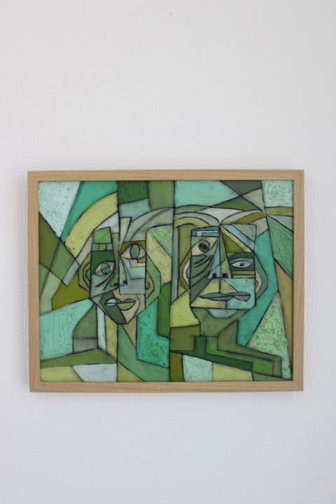 Angela Dickerson Emerald Conversation Original Framed Artwork
