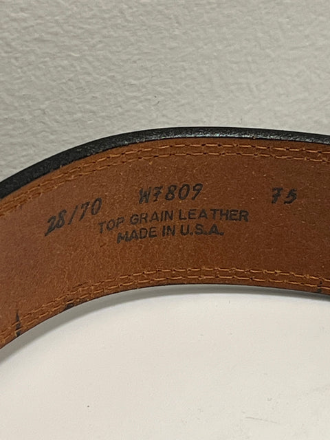 Black Tooled Leather Western Belt