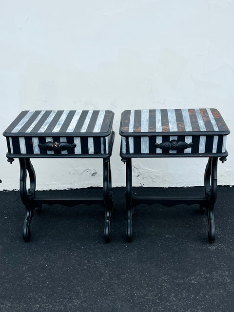 Antique Striped Side Tables