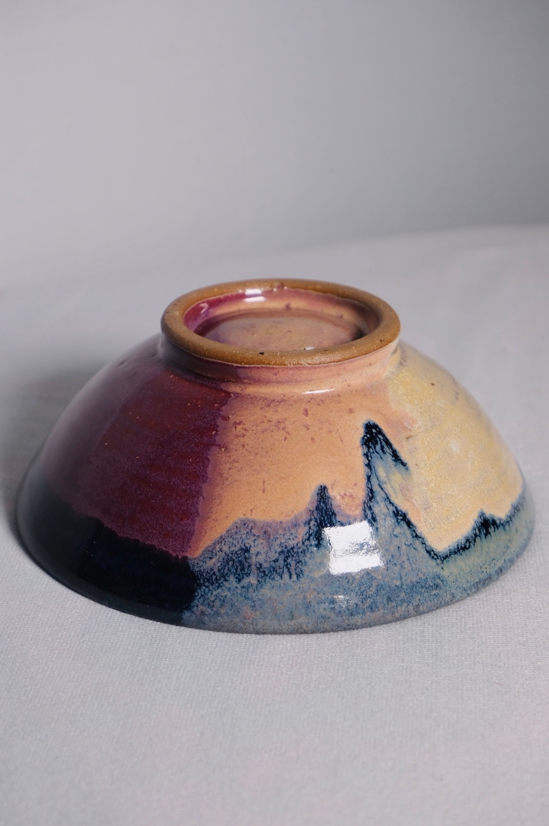 Small Jun-type Purple Flushed Stoneware Bowl (Vintage)