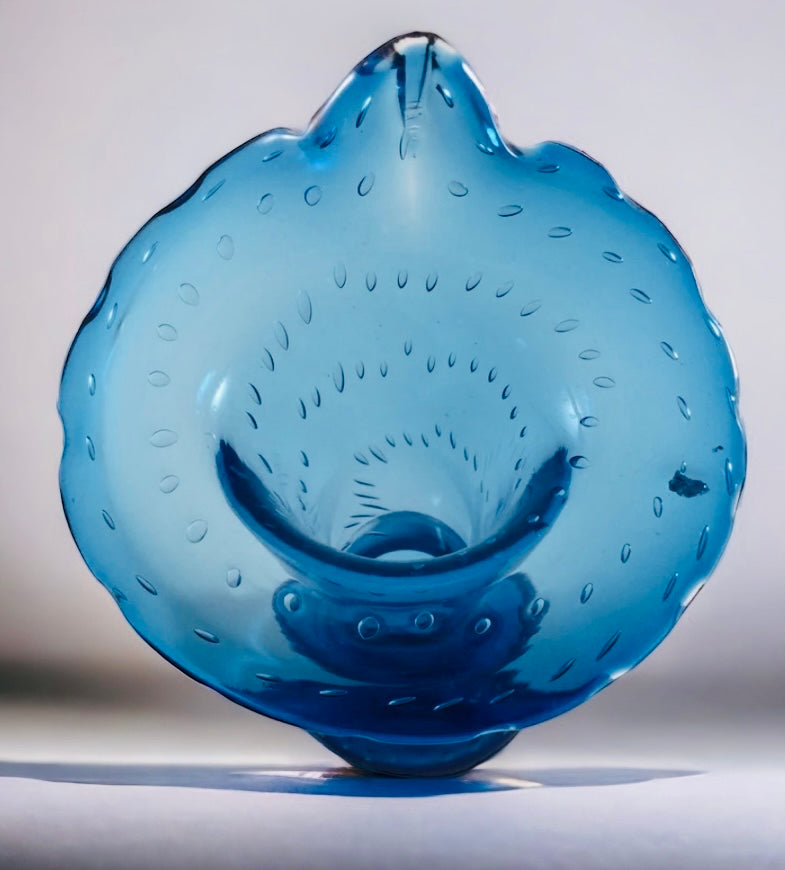 “Kreiss” Blue Glass Vase (Vintage)