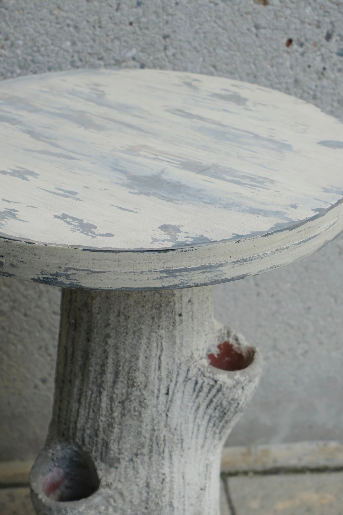 Faux Bois Tree Stump Side Table (Vintage)