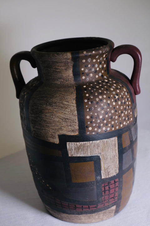 Grecian Inspired Large Patterned Vase