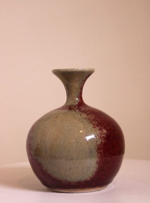 Set of Three Oxblood Red Studio Pottery Bud Vases