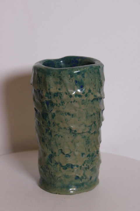 Vintage Blue Green Studio Pottery Vase
