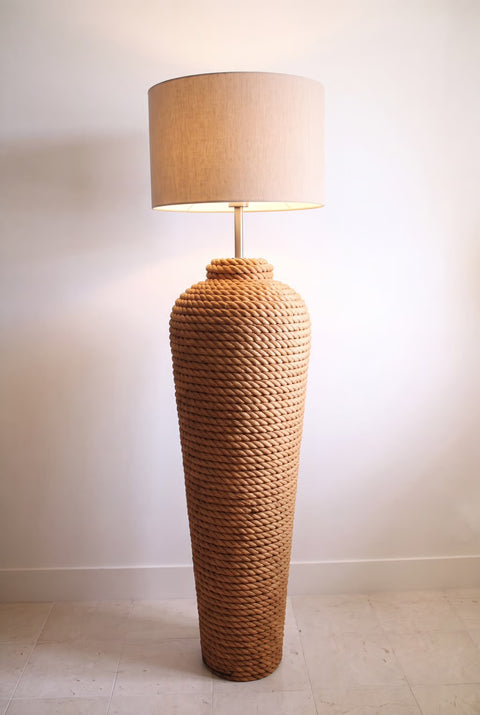 Monumental Rope-Wrapped Sculptural Floor Lamp