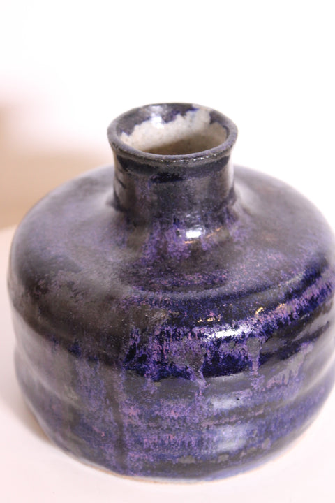 Impressed Character Royal Purple Low Bottle Vase