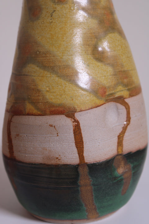 Tall Earth Tone Drip Glaze Bottle Vase