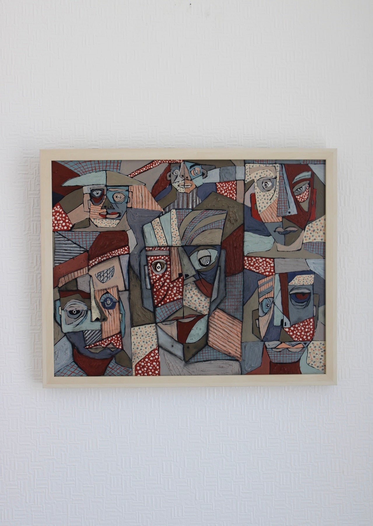 Angela Dickerson Gathered Faces Original Framed Artwork