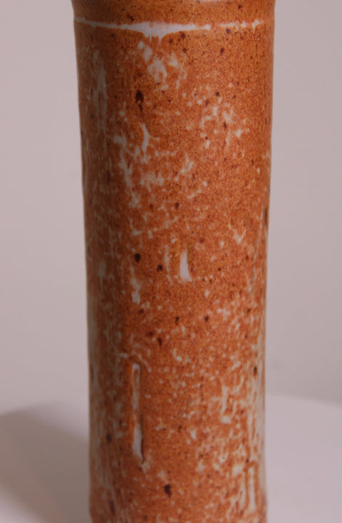 Orange Speckled Cylinder Bud Vase