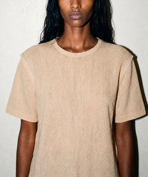 Sandro Paris White Knit Eyelet Blouse