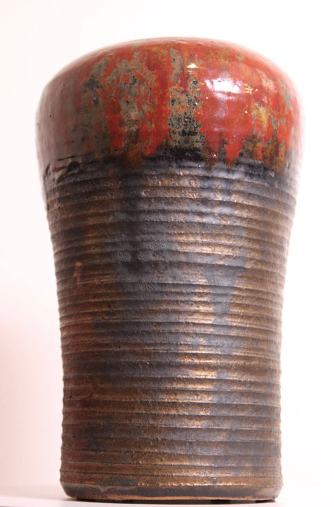 Tall Oxblood Studio Pottery Vase