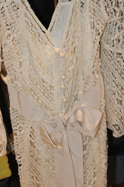 Vintage Ivory Crochet Lace Dress — product detail
