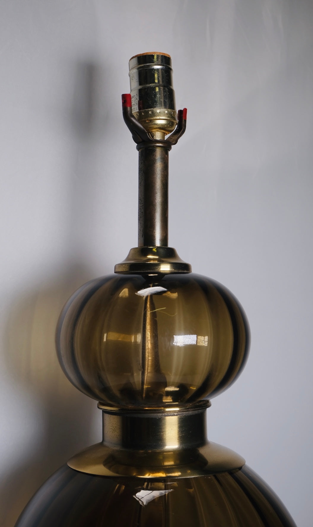 1960s Smoked Glass Table Lamp (Vintage)
