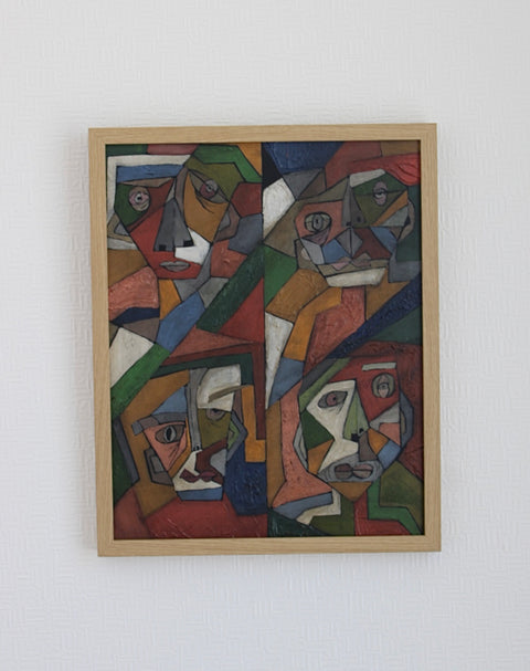 Angela Dickerson Color Block Quartet Original Framed Artwork