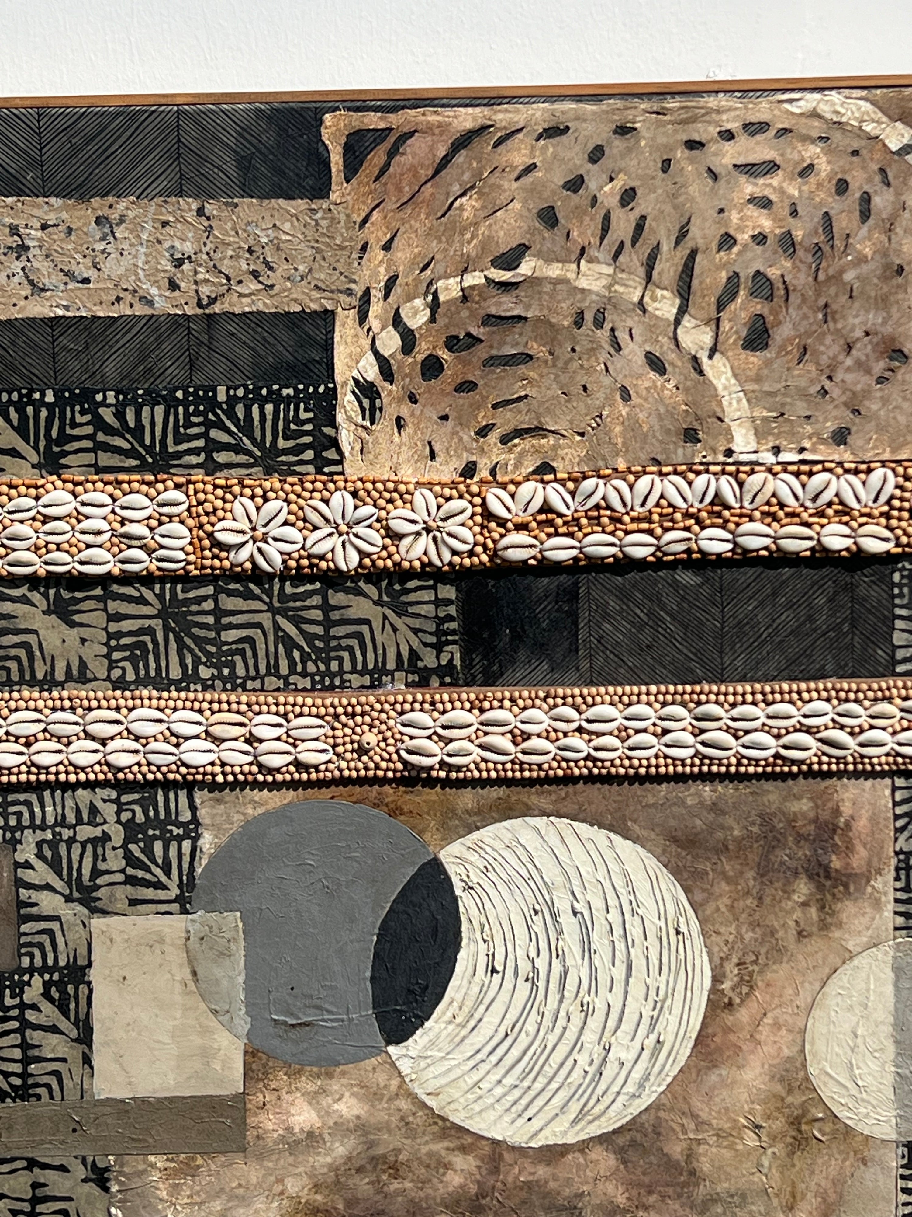 “Ivory Coast” Mixed Media Natural Framed Abstract