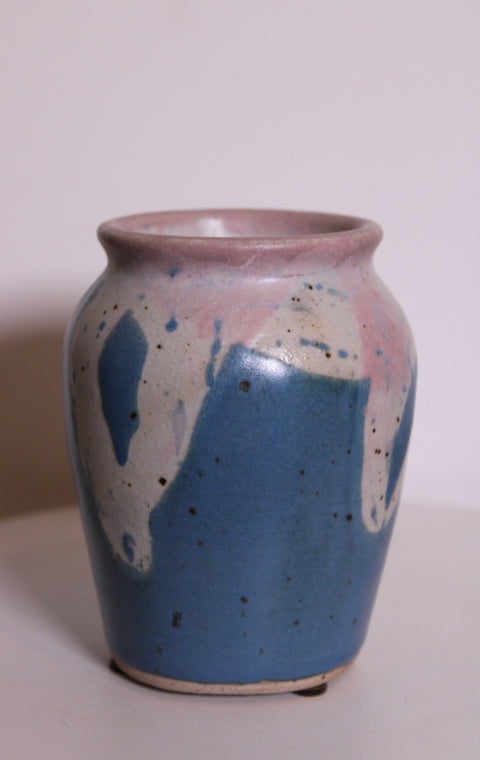 Pink Blue Studio Pottery Planter