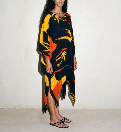 Vintage Black Abstract Print Tunic