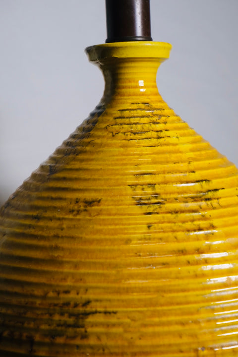 Vintage Yellow Glazed MCM Lamp