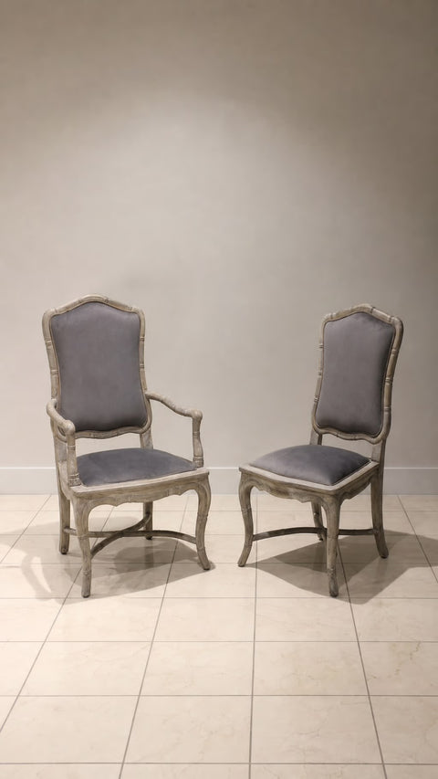 “Marge Carson” Vintage Faux Bamboo Dining Chairs (6)