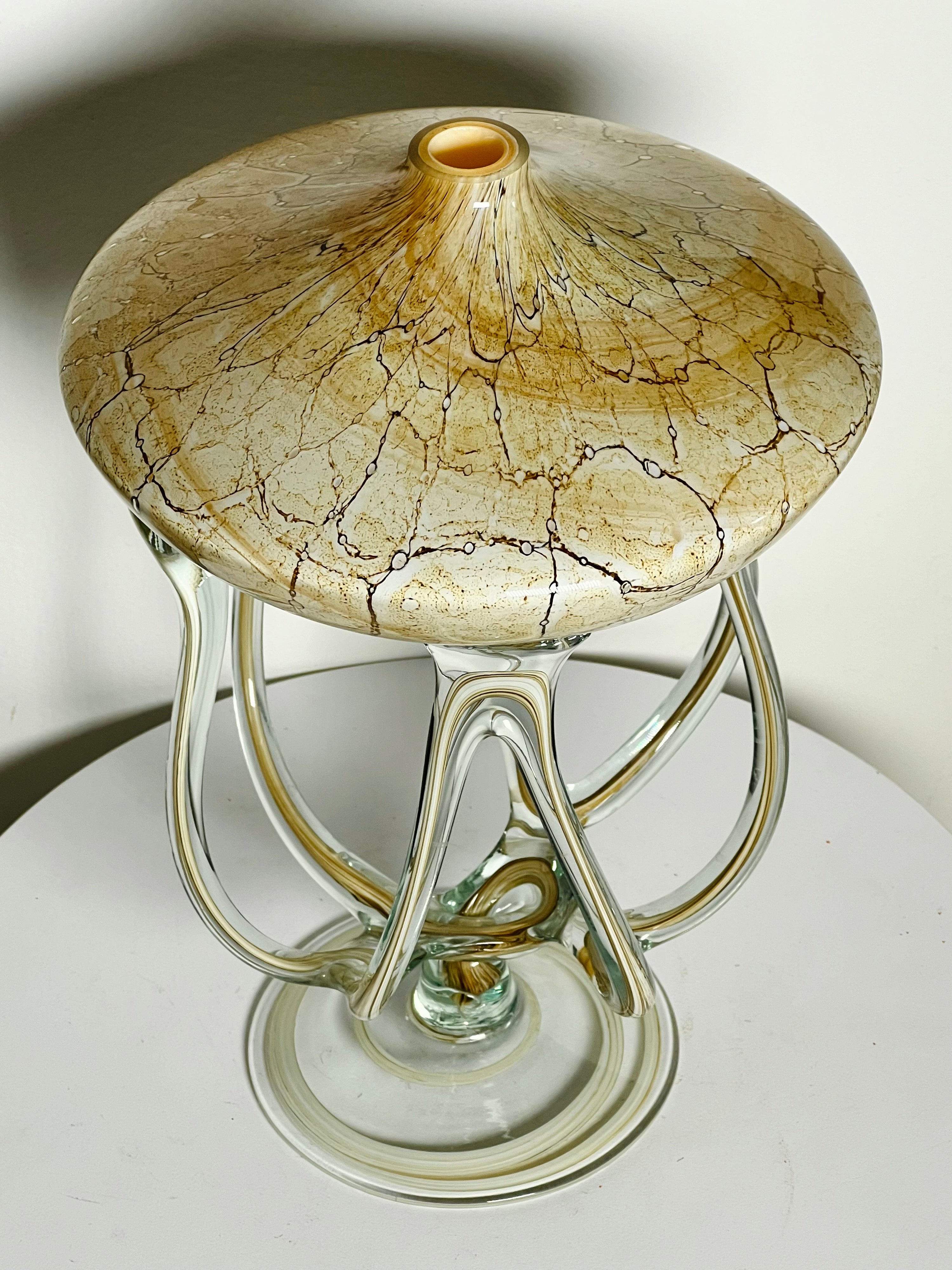 Murano Style Art Glass Octopus Oil Lamp by “Jozefina Krosno” (Vintage)