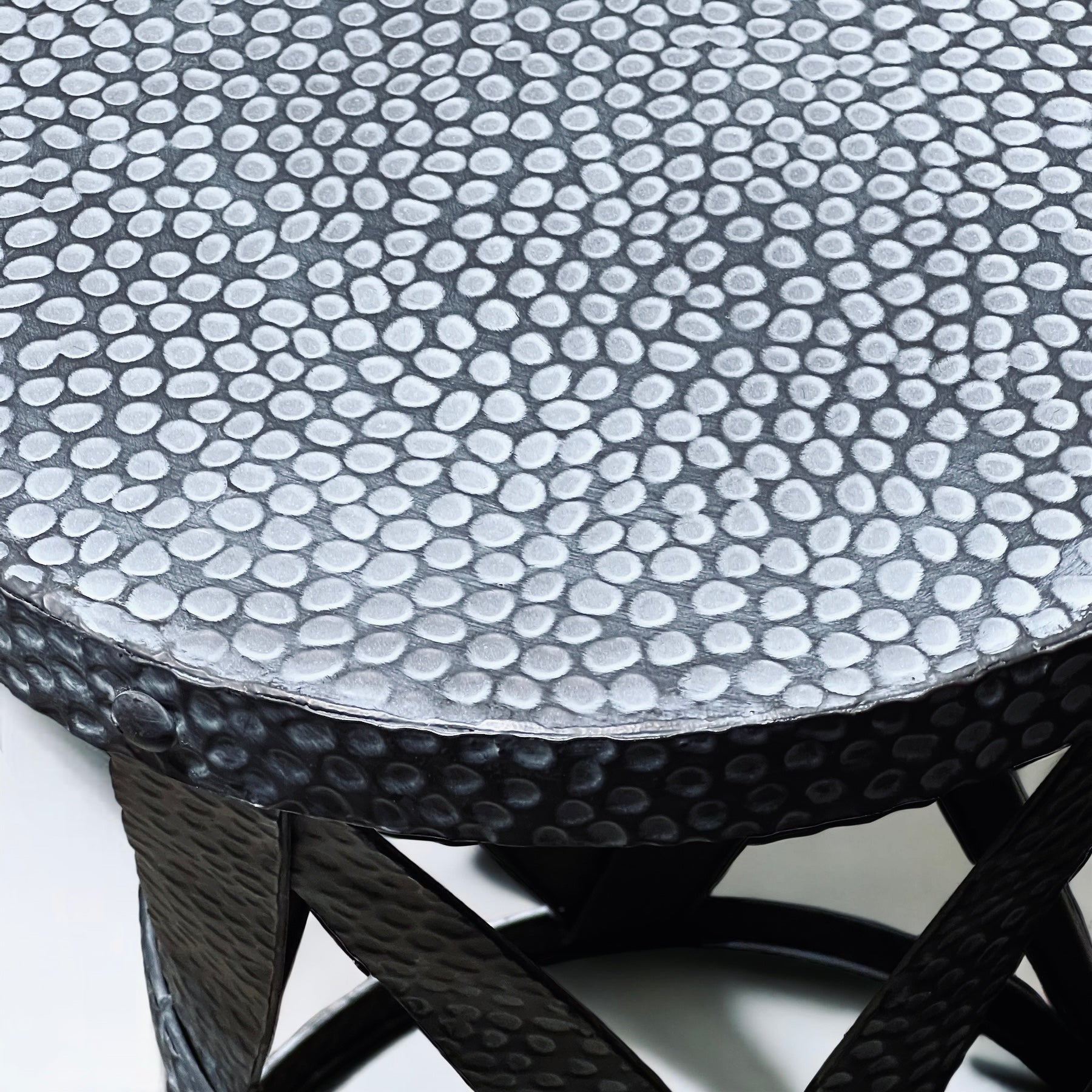 Hammered Metal Side Tables (Pair)