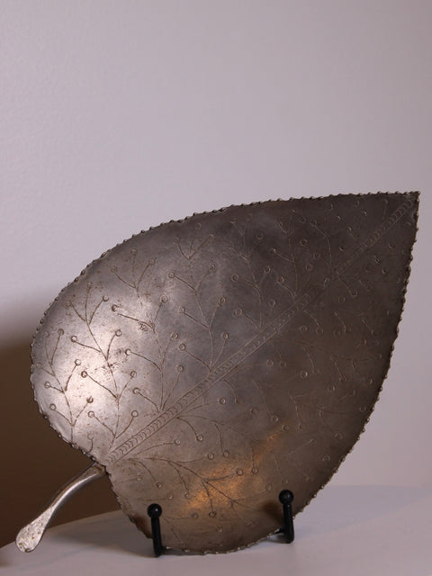 Large Brutalist Brass Leaf Tray