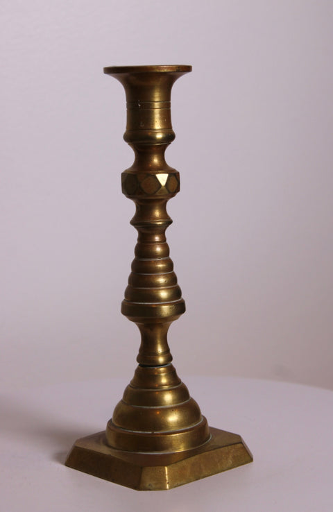 Single Stepped Brass Candlestick
