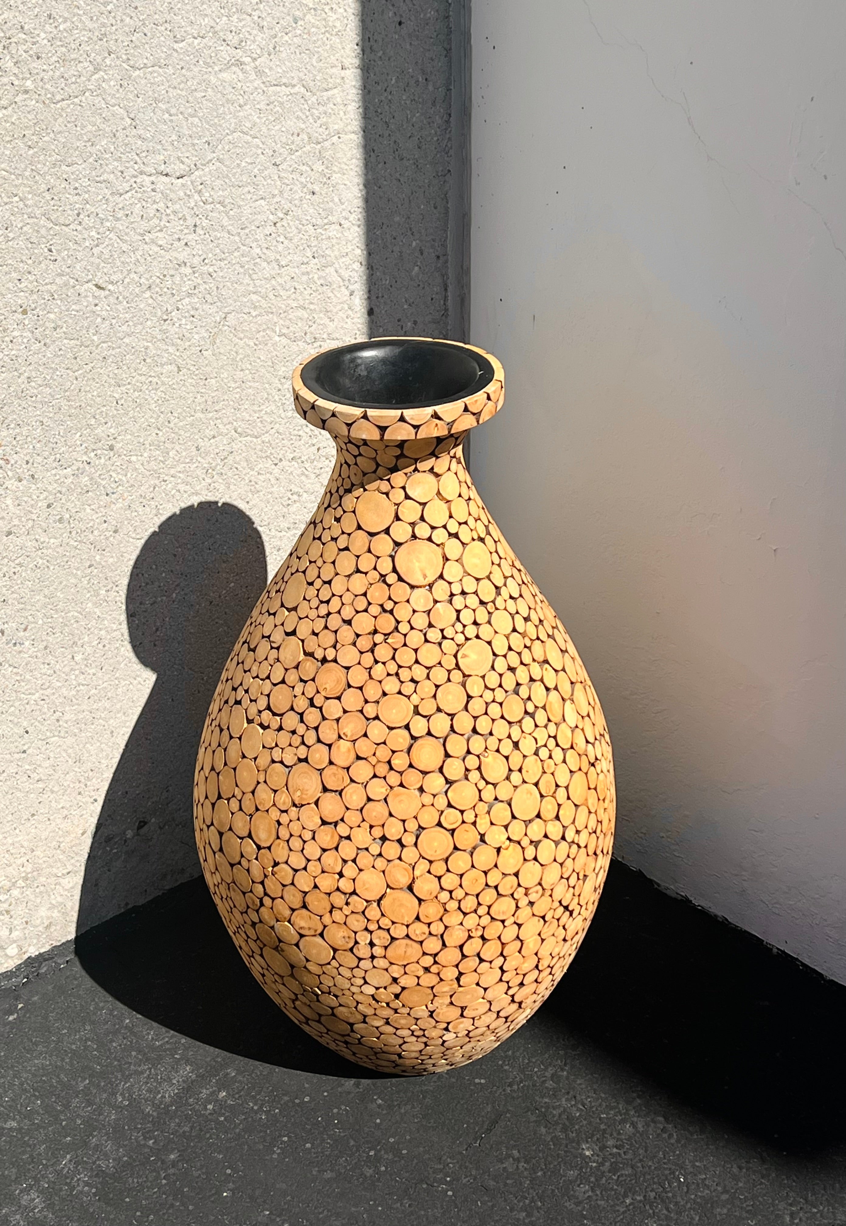 Large Floor Wood Slice Vase (SOLD)