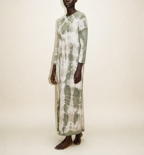Vintage Sage Tie-Dye Knit Dress