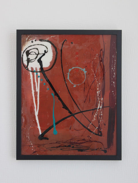 Angela Dickerson Red Orbit Original Framed Artwork