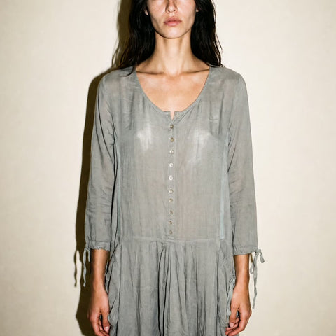 Mono Reno Gray Button-Front Tunic Dress