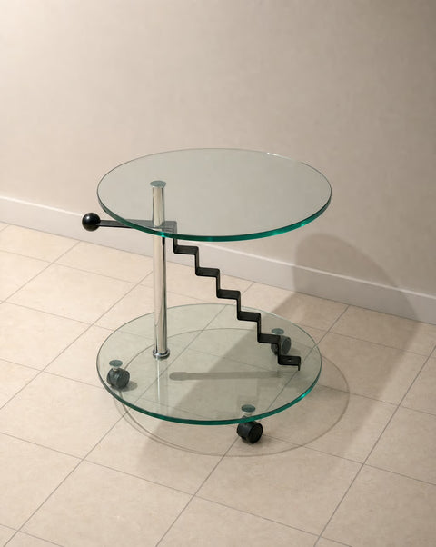 Glass Modern Staircase Side Table