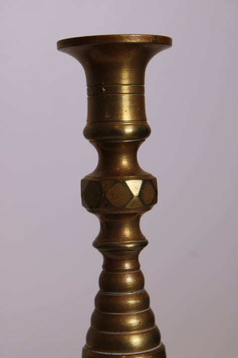 Single Stepped Brass Candlestick