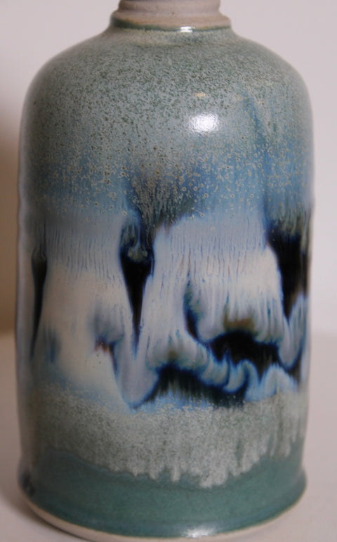 Signed Crystalline Drip Glaze Studio Pottery Bottle Vase